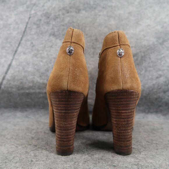 Crown Vintage Shoes Womens 9 Bootie Block Heel Fashion Western Leather Classic - Picture 5 of 16